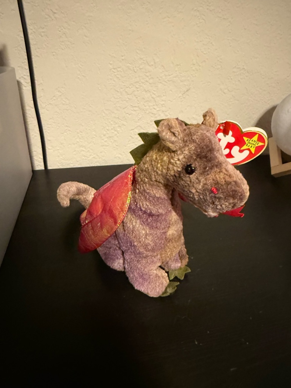 Scorch Ty Beanie Baby Dragon Plush with Red Wings